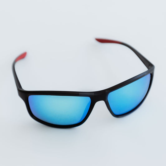 Men's Polarized Black and Blue Sports Sunglasses