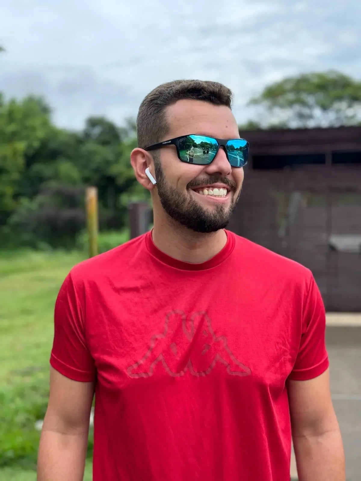 Men's Polarized Black and Blue Sports Sunglasses